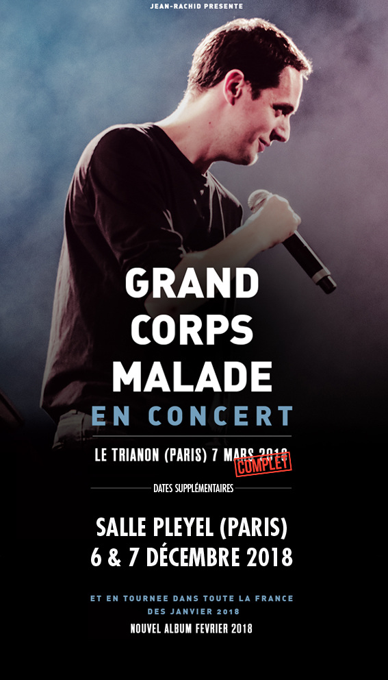 Un nouvel album et une nouvelle tournée pour Grand Corps Malade